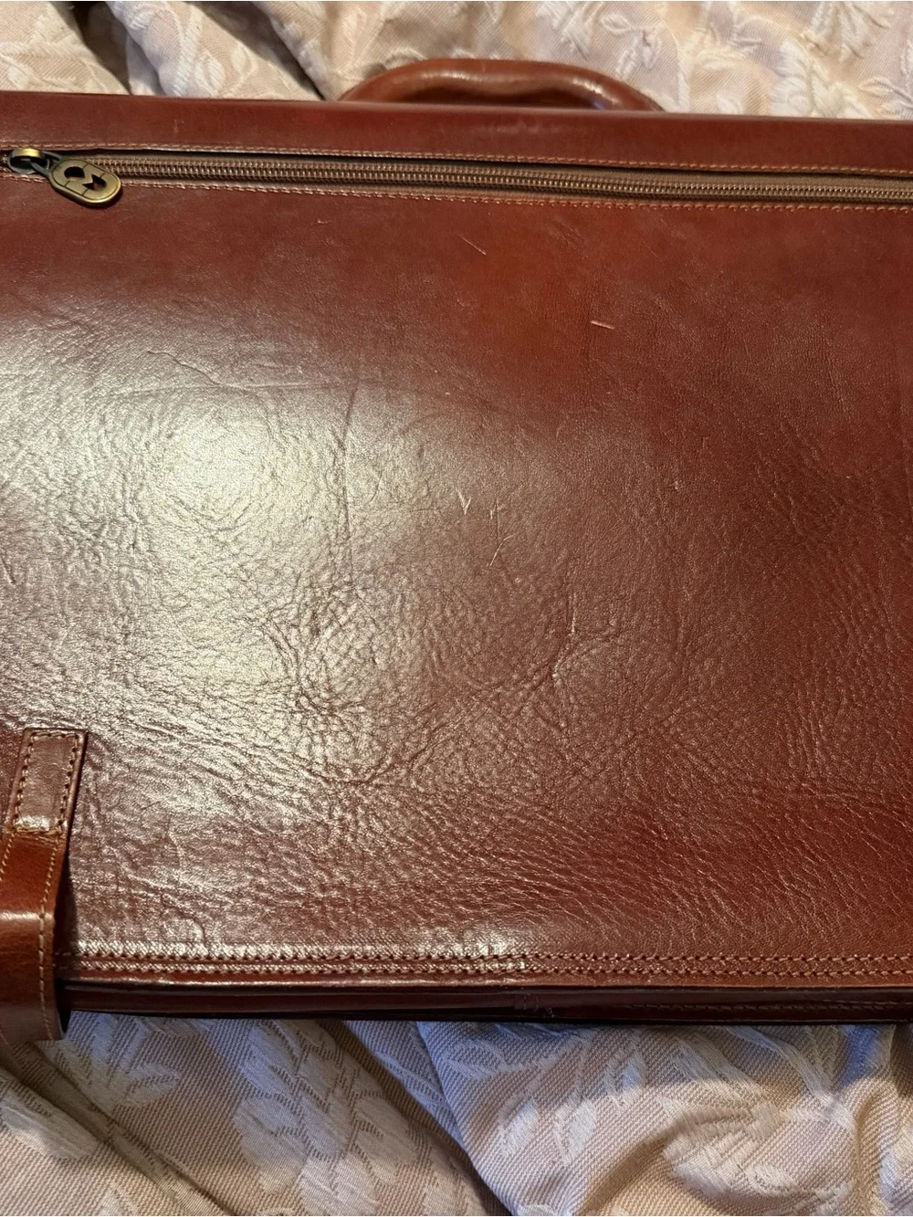 Classic Leather Briefcase in Chestnut Brown